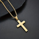 Titanium Steel Cross Necklace: Eternal Faith, Timeless Quality.golden