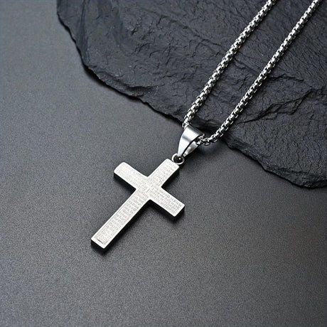 Titanium Steel Cross Necklace: Eternal Faith, Timeless Quality。Steel color
