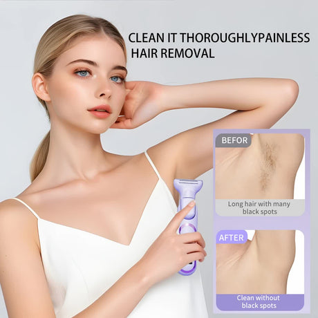 WHITE Women's Whole Body Electric Hair Removal Device, Painless Hair Removal, Type-C Fast Charging