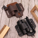 EDC Tactical Tool Holster – Multifunctional Outdoor Survival Utility Waist Pouch.(Leather brown without tools)