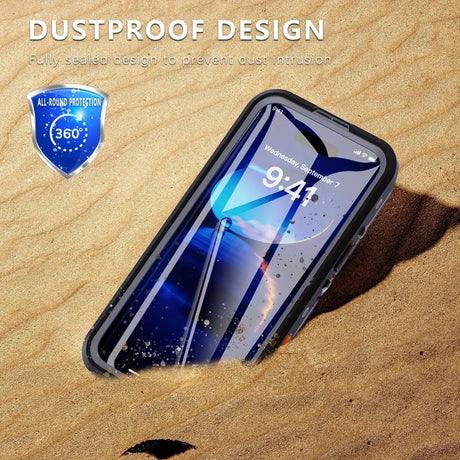 iPhone 16  Waterproof Phone Case IP68 Drop Protection Snow Dust Resistant with Lanyard for Swimming Skiing Off Road Adventures(black)