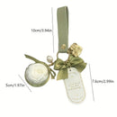 Valentine's Day Preserved Flower Leather Keychain: Romantic and Cute to Carry Around, Perfect for Gifting or Personal Use(BLACK)