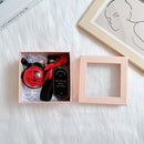 Valentine's Day Preserved Flower Leather Keychain: Romantic and Cute to Carry Around, Perfect for Gifting or Personal Use(GREY)