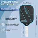 1PCS T700 PRO Carbon Fiber Pickleball Paddle: 8.0oz Lightweight Wide Body Control Paddle for Beginners & Seniors(RED)