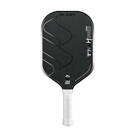 T700 Carbon Fiber Pickleball Paddle 16mm Core Lightweight Single Paddle with Polymer Honeycomb Core（Black grey）