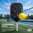 T700 Carbon Fiber Pickleball Paddle 16mm Core Lightweight Single Paddle with Polymer Honeycomb Core（Black grey）