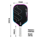 T700 Carbon Fiber Pickleball Paddle 16mm Core Lightweight Single Paddle with Polymer Honeycomb Core（Black grey）