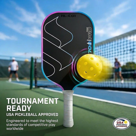 T700 Carbon Fiber Pickleball Paddle 16mm Core Lightweight Single Paddle with Polymer Honeycomb Core(BLACK+RED)