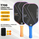 T700 Carbon Fiber Pickleball Paddle Set (2 Pack): 8.0oz Lightweight Widebody Design, Ideal for Beginners & Seniors（BLUE)