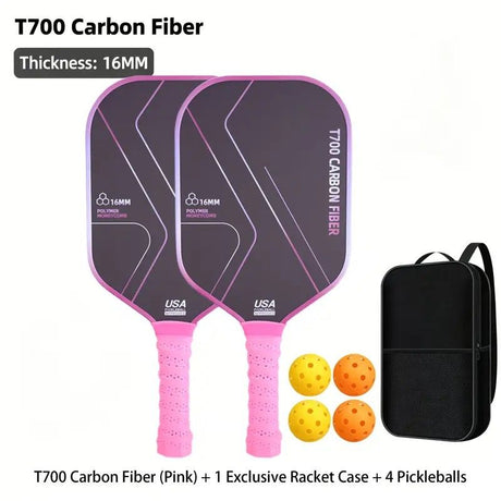 T700 Carbon Fiber Pickleball Paddle Set (2 Pack): 8.0oz Lightweight Widebody Design, Ideal for Beginners & Seniors（BLUE)