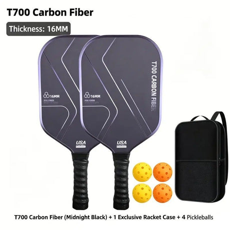 T700 Carbon Fiber Pickleball Paddle Set (2 Pack): 8.0oz Lightweight Widebody Design, Ideal for Beginners & Seniors（BLUE)