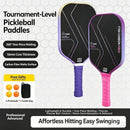 T700 Carbon Fiber Pickleball Paddle Set (2 Pack): 8.0oz Lightweight Widebody Design, Ideal for Beginners & Seniors（RED)