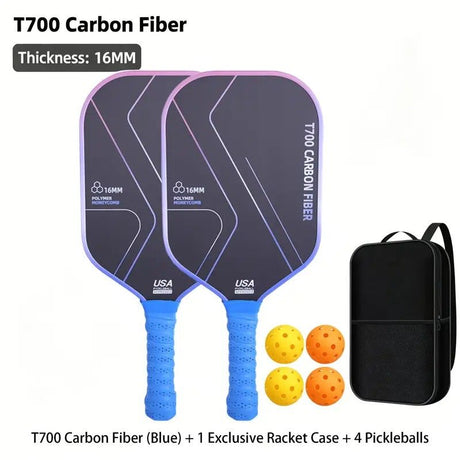 T700 Carbon Fiber Pickleball Paddle Set (2 Pack): 8.0oz Lightweight Widebody Design, Ideal for Beginners & Seniors（RED)