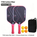 T700 Carbon Fiber Pickleball Paddle Set (2 Pack): 8.0oz Lightweight Widebody Design, Ideal for Beginners & Seniors（pink)