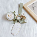 Valentine's Day Preserved Flower Leather Keychain: Romantic and Cute to Carry Around, Perfect for Gifting or Personal Use(RED)
