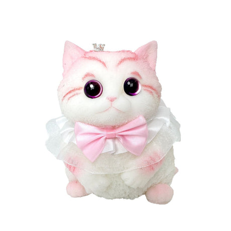 Fat Cat Squishy Toy, Lifelike Cat Plush Doll, Original Hand-Painted Design, (Kitten + Accessories + Cat Bed)/Pink orange fat baby