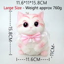 Fat Cat Squishy Toy, Lifelike Cat Plush Doll, Original Hand-Painted Design, (Kitten + Accessories + Cat Bed)/Pink princess with three flowers