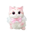 Fat Cat Squishy Toy, Lifelike Cat Plush Doll, Original Hand-Painted Design, (Kitten + Accessories + Cat Bed)/Princess purple beaver flower