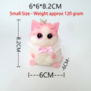 Fat Cat Squishy Toy, Lifelike Cat Plush Doll, Original Hand-Painted Design, (Kitten + Accessories + Cat Bed)/Princess purple beaver flower