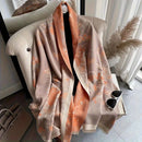 Bohemian-style Faux Cashmere Shawl Scarf, Soft, Warm, and Stylish for Autumn and Winter(PINK)
