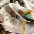 Bohemian-style Faux Cashmere Shawl Scarf, Soft, Warm, and Stylish for Autumn and Winter(PINK)