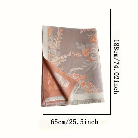 Bohemian-style Faux Cashmere Shawl Scarf, Soft, Warm, and Stylish for Autumn and Winter(ORANGE)
