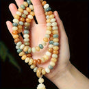 108 Bodhi Root Bracelet, 8mm Sutra-Worn Multi-Loop Long Beads, Zen Meditation Buddhist Prayer Beads