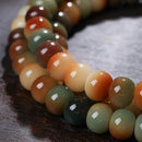 108 Bodhi Root Bracelet with Green Sandalwood Sachet, Textured by Time, Multi-Loop Zen Meditation Beads