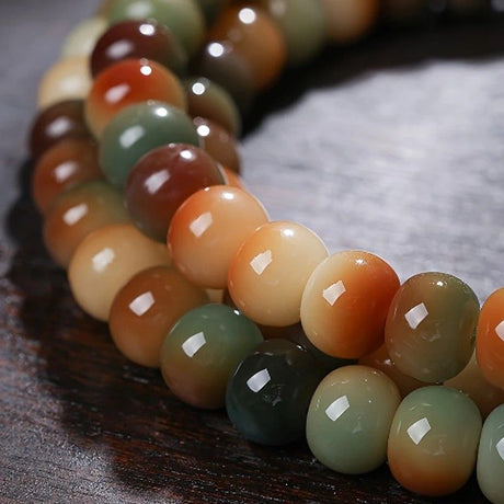 108 Bodhi Root Bracelet with Green Sandalwood Sachet, Textured by Time, Multi-Loop Zen Meditation Beads