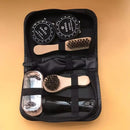 7-in-1 Travel Case Black and Neutral Shoe Brush Cleaning Kit