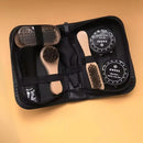 7-in-1 Travel Case Black and Neutral Shoe Brush Cleaning Kit