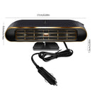 Winter Car Must-Have: 3-Second Heat, 360° Defrost, Safe Plug & Go Mini Heater(Black gold）