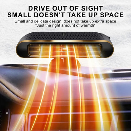 Winter Car Must-Have: 3-Second Heat, 360° Defrost, Safe Plug & Go Mini Heater（Black silver）