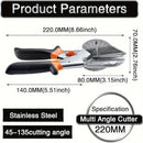 Multi-Angle Cutting Shear, Woodworking Precision Tool, 135-Degree Adjustable, Imported Steel, DIY & Trim Finishing Tool