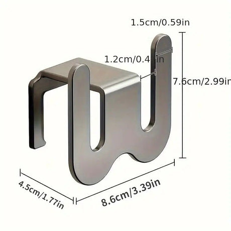 2-Pack Gun Gray No-Drill Slipper Rack, Space-Saving Wall Storage, Ideal for Dry & Tidy Bathrooms
