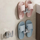 2-Pack Gun Gray No-Drill Slipper Rack, Space-Saving Wall Storage, Ideal for Dry & Tidy Bathrooms
