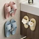 2-Pack Gun Gray No-Drill Slipper Rack, Space-Saving Wall Storage, Ideal for Dry & Tidy Bathrooms