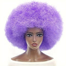 70s Fun Big Elastic Fluffy Afro Wig - High-quality Synthetic Short Curly Twisted Braid Wig for Cosplay and Daily Parties - Premium Fashion Wig（GREEN)
