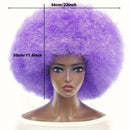 70s Fun Big Elastic Fluffy Afro Wig - High-quality Synthetic Short Curly Twisted Braid Wig for Cosplay and Daily Parties - Premium Fashion Wig（purple)