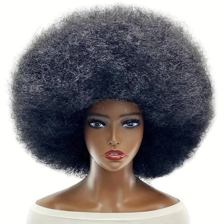 70s Fun Big Elastic Fluffy Afro Wig - High-quality Synthetic Short Curly Twisted Braid Wig for Cosplay and Daily Parties - Premium Fashion Wig（azure)