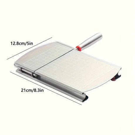 Stainless steel multi-function slicer, precise for even slicing, silicone suction cup for anti-slip stability, sharp blade for smooth cutting, a practical kitchen and baking tool