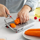 Stainless steel multi-function slicer, precise for even slicing, silicone suction cup for anti-slip stability, sharp blade for smooth cutting, a practical kitchen and baking tool