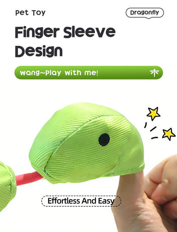 Bouncy Flying Bug (Captain Dragonfly) Pet Interactive Toy: Launch and Sound Effects with 360° Rotation, Bite-Resistant Oxford Fabric for Fun Between Pets and Owners