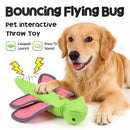 Bouncy Flying Bug (Captain Dragonfly) Pet Interactive Toy: Launch and Sound Effects with 360° Rotation, Bite-Resistant Oxford Fabric for Fun Between Pets and Owners