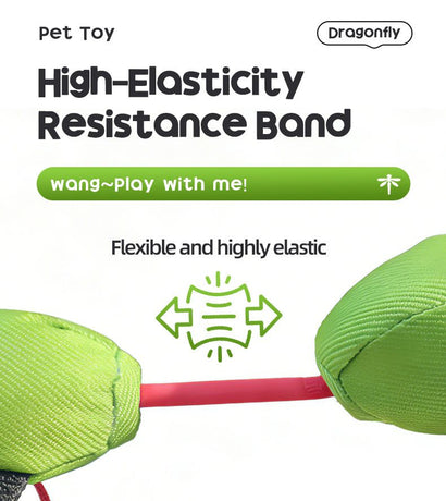 Bouncy Flying Bug (Captain Dragonfly) Pet Interactive Toy: Launch and Sound Effects with 360° Rotation, Bite-Resistant Oxford Fabric for Fun Between Pets and Owners