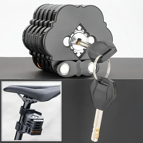 Best-selling Baota Folding Lock Alloy Steel Anti-Hydraulic Cutting 840mm Extended Chain Waterproof & Rustproof Portable Lock  Universal Anti-Theft Device for Bicycles, E-Bikes & Motorcycles