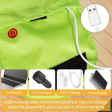5L Backpack with USB Charging & Smart LED Turn Signals, Lightweight Nylon Commuter Cycling Bag, Safety Reflective Design.Kelly(orange red)