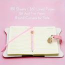 Heart-shaped lock diary with pen, lock & key. B6, 360 pages, garden style for all genders. One key locks your secret — a perfect gift for any occasion./pink