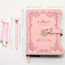Heart-shaped lock diary with pen, lock & key. B6, 360 pages, garden style for all genders. One key locks your secret — a perfect gift for any occasion./pink