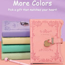 Heart-shaped lock diary with pen, lock & key. B6, 360 pages, garden style for all genders. One key locks your secret — a perfect gift for any occasion./purple